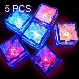 Självlysande blinkande LED iskuber 5st