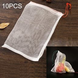Stofposer / Finmasket Netpose til Frugt - Pakke med 10 stk. á 10 x 15 cm
