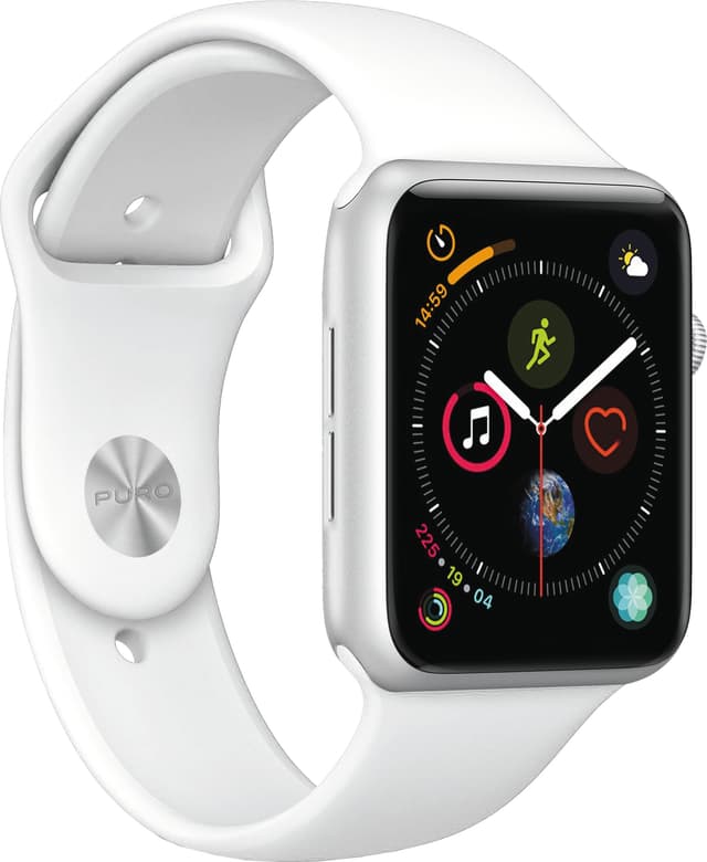 Puro Icon silikonesportsrem til Apple Watch 42/44/45 mm (hvid)