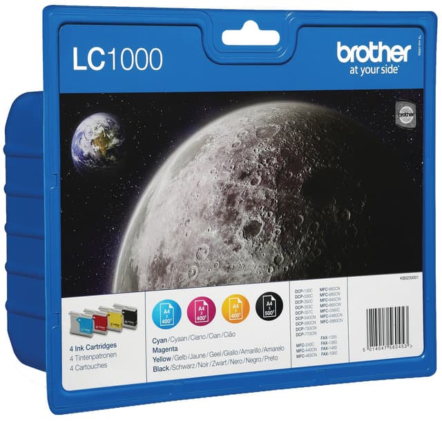 Brother blekkpartoner LC-1000VAL Cyan Magenta Gul Sort