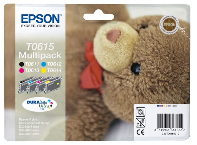 Epson blekkpatron DuraBrite Ultra T0615 Cyan Magenta Gul Sort