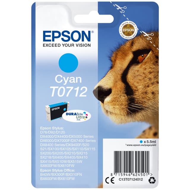 Epson blekkpatron DuraBrite Ultra T071 Cyan