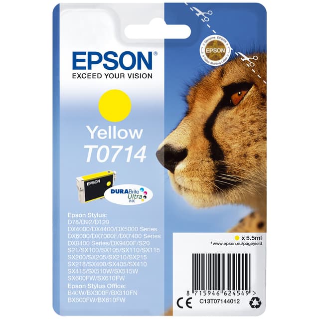 Epson blekkpatron DuraBrite Ultra T071 Gul