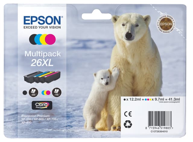 Epson Bläckpatroner Claria Premium 26XL Cyan Magenta Gul Svart