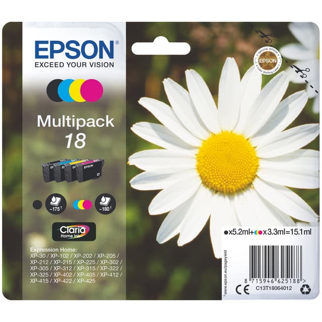 Epson bläckpatroner Claria Home 18 Cyan Magenta Gul Svart