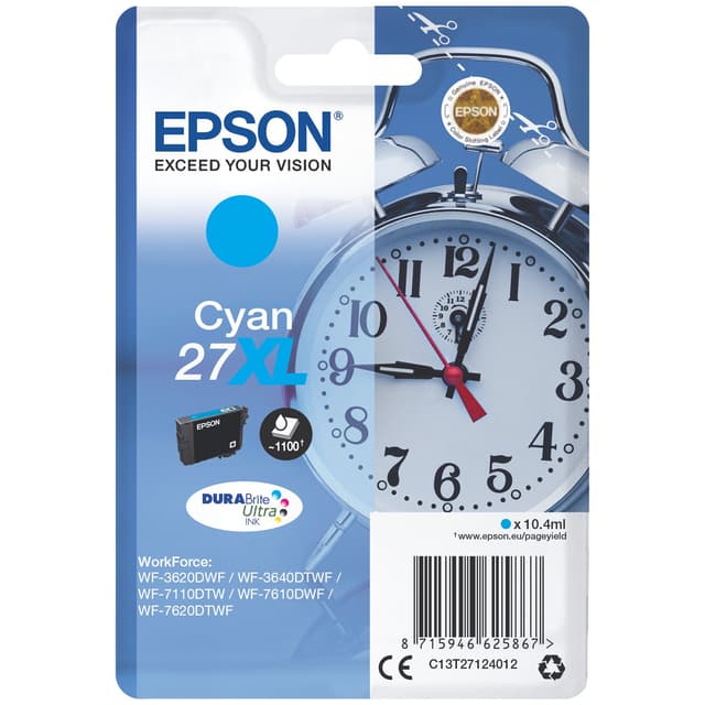 Epson blekkpatron DuraBrite Ultra 27XL Cyan