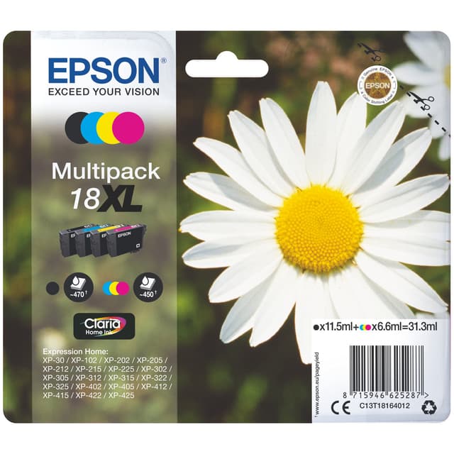 Epson bläckpatroner Claria Home 18XL Cyan Magenta Gul
