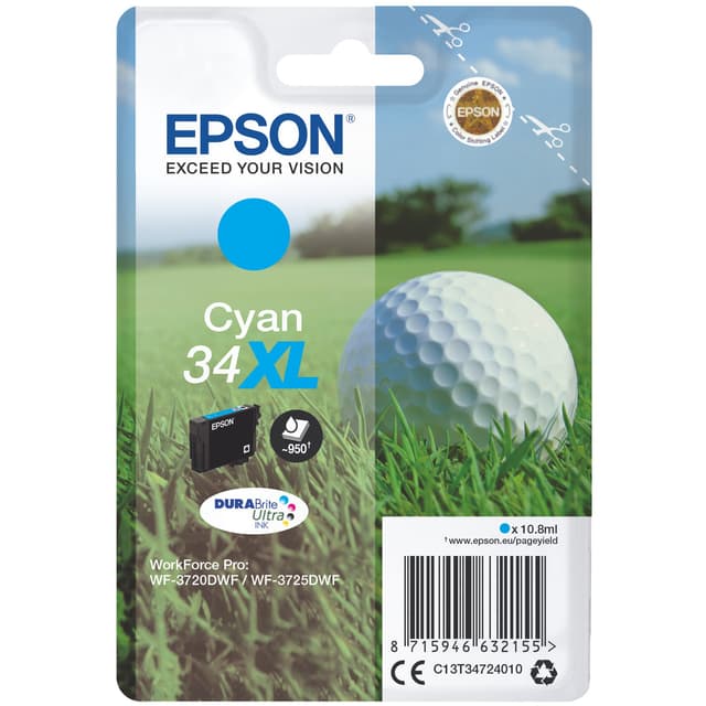 Epson blekkpatron DuraBrite Ultra 34XL Cyan