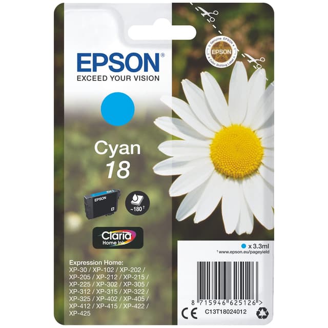 Epson blekkpatron Claria Home 18 Cyan