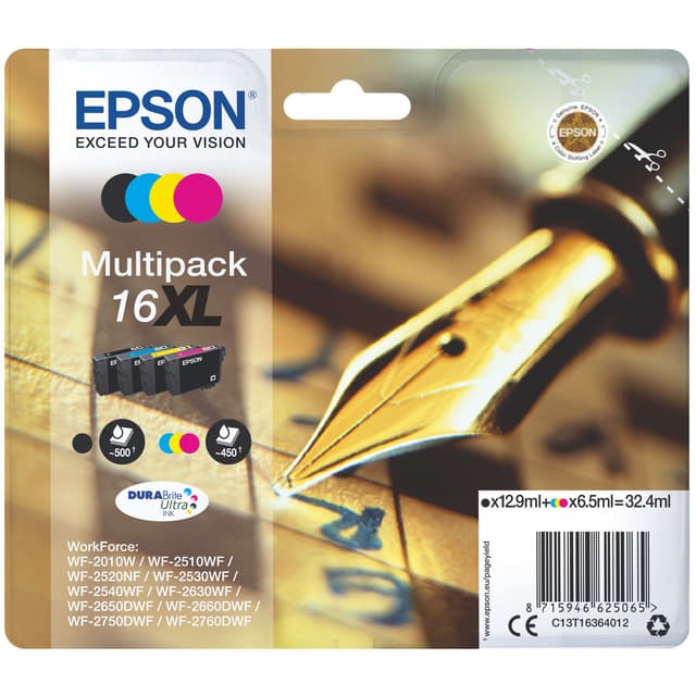 Epson bläckpatroner Ultra 16XL Cyan Magenta Gul Svart DuraBrite