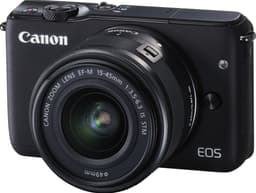 Canon EOS M10 kamera + 15-45 mm objektiivi (musta)