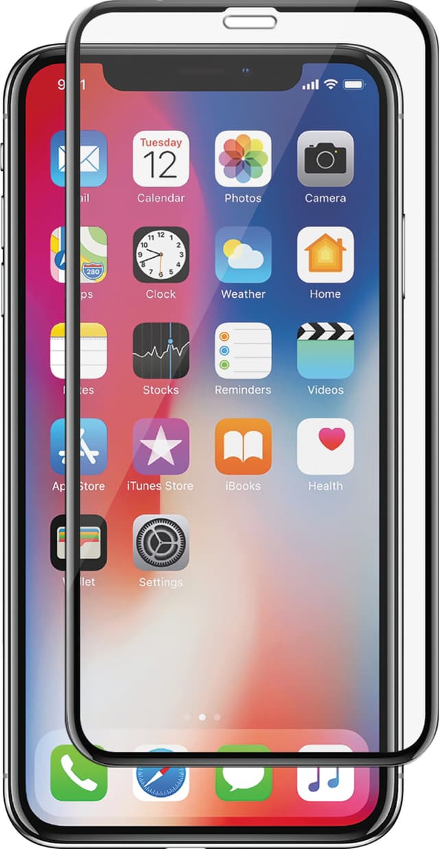 Panzer välvt skärmskydd för iPhone Xs Max (svart)
