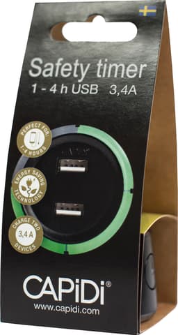 CAPiDi USB säkerhetstimer TIUSBTI3.4ASVART (svart)