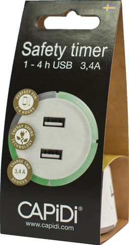 CAPiDi USB sikkerhetstimer TIUSBTI3.4AVIT (hvit)