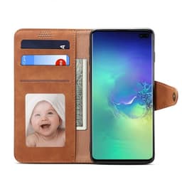 Lompakkokotelo 3-kortti Samsung Galaxy S10 Plus (SM-G975F)  - ruskea