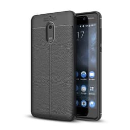 Läder mönstrat TPU skal Nokia 6 (TA-1021)  - Svart