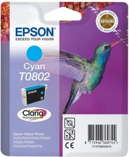 Epson Bläckpatron T0802 Claria Cyan