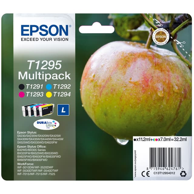 Epson bläckpatroner T129L Cyan Magenta Gul Svart DuraBrite Ultra