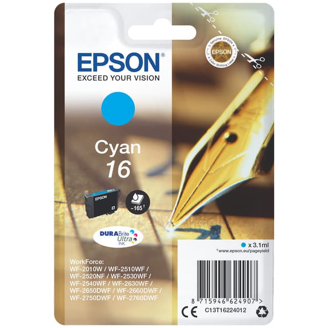 Epson blekkpatron Durabrite Ultra 16 Cyan