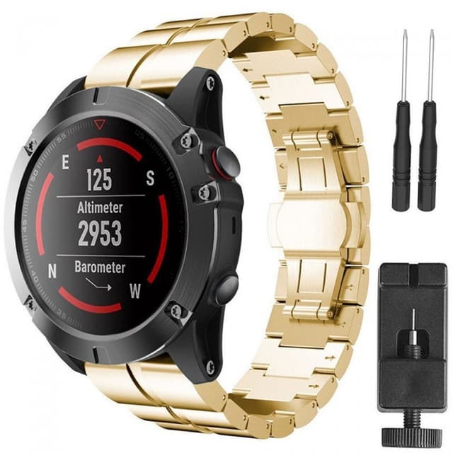 Kaksirivinen RSF-teräs Garmin Fenix 3 / 5X / 5X Plus - kulta