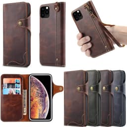 Lompakkokotelo 3-kortti aito nahka Apple iPhone 11 Pro (5.8 ")  - här
