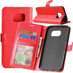 Lompakkokotelo 3-kortti Samsung Galaxy S7 Edge (SM-G935F)  - punainen