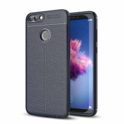 Lædermønstret silicone cover Huawei P Smart 2018 (FIG-L21)  - blå