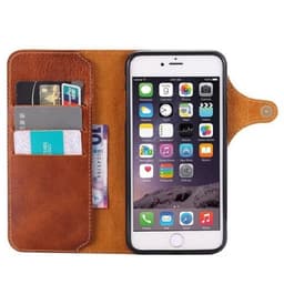 Lompakkokotelo 3-kortti aito nahka Apple iPhone 6 / 6S  - Vaaleanruske