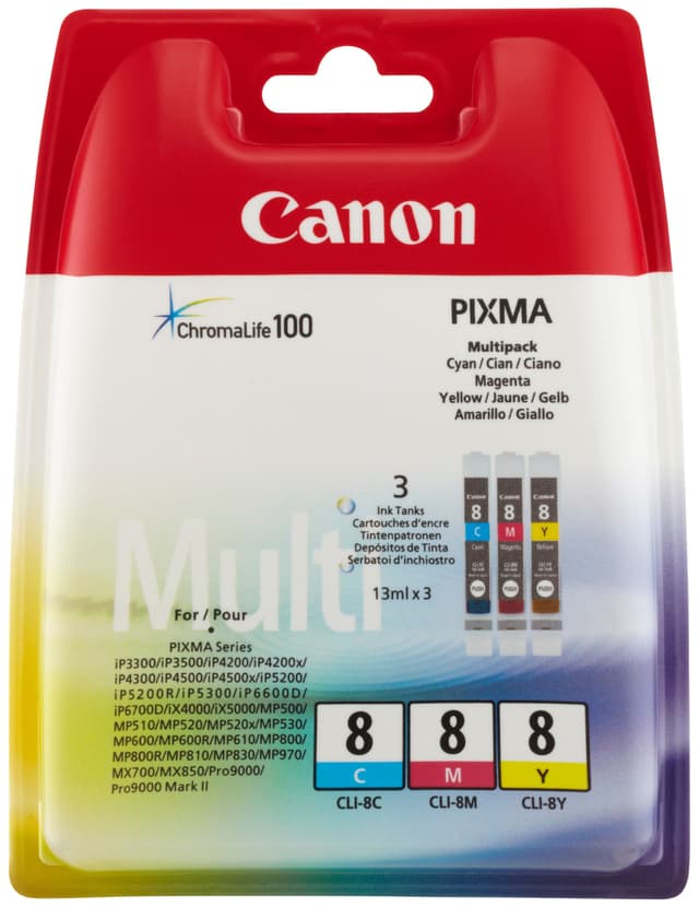 Canon blekkpatron CLI-8 Cyan Magenta Gul