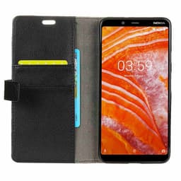Lommebokdeksel 2-kort Nokia 3.1 Plus (TA-1118)  - Svart