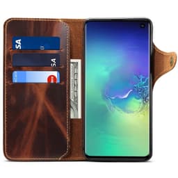 Lompakkokotelo 3-kortti aito nahka Samsung Galaxy S10E (SM-G970F)  - r