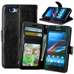 Mobilplånbok 3-kort Sony Xperia Z1 Compact (D5503)  - Svart