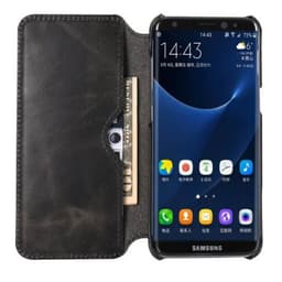 Wallet slank ægte læder Samsung Galaxy S8 Plus (SM-G955F)  - sort