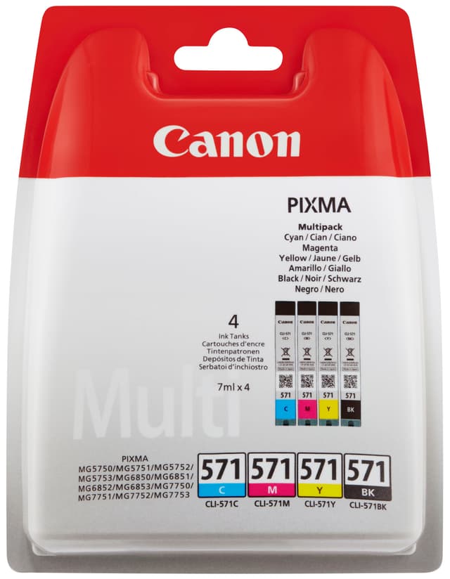 Canon blekkpatroner CLI-571 Cyan Magenta Gul Sort)