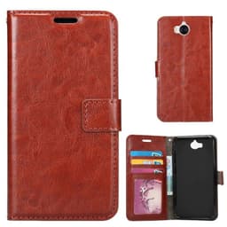 Lompakkokotelo 3-kortti Huawei Y6 2017 (MYA-L41)  - ruskea