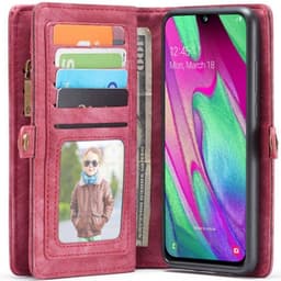Multi lommebok 11-kort Samsung Galaxy A40 (SM-A405F)  - RØD