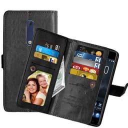 Dobbeltflip Flexi 9-kort Nokia 5 (TA-1053)  - Svart