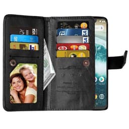 Dobbeltflip Flexi 9-kort Motorola One Power (XT1942)  - Svart