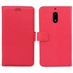 Lompakkokotelo 2-kortti Nokia 6 (TA-1021)  - punainen