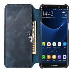Wallet slank ægte læder Samsung Galaxy S8 (SM-G950F)  - blå