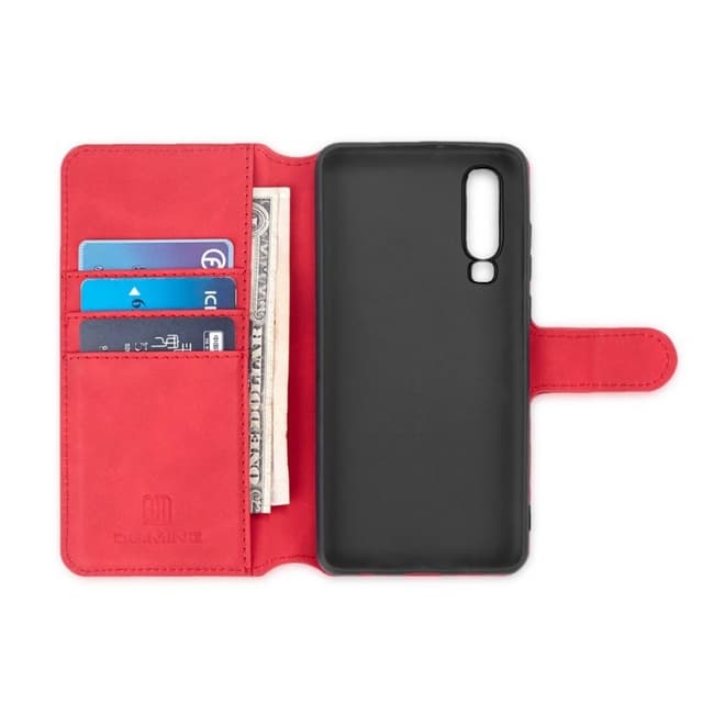 DG-Ming Wallet 3-kort til Huawei P30 (ELE-L29)  - rød