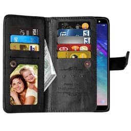 Lompakkotelo Flexi 9-kortti Samsung Galaxy A6 2018 (SM-A600F)  - musta