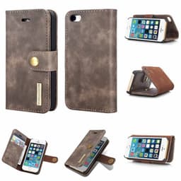 Lompakkokotelo DG-Ming 2i1 Apple iPhone 5, 5S, 5SE  - harmaa