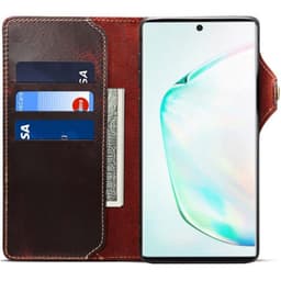 Wallet 3-kort ægte læder Samsung Galaxy Note 10 Plus (SM-N975F)  - o