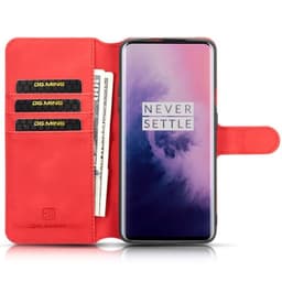 DG-Ming mobilplånbok 3-kort OnePlus 7 Pro  - Röd