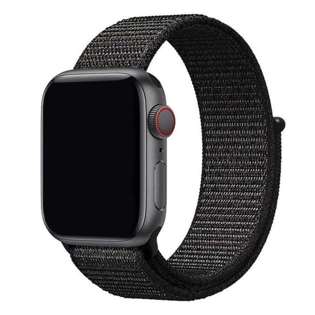 Apple Watch 42 mm nailonrannekoru - musta vaaleanpunainen