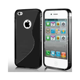 S-Line Silicone Cover tile cover Apple iPhone 4 / 4S : farve - sort