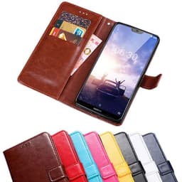 Lommebokdeksel 3-kort Nokia 6.1 Plus (TA-1083)  - RØD