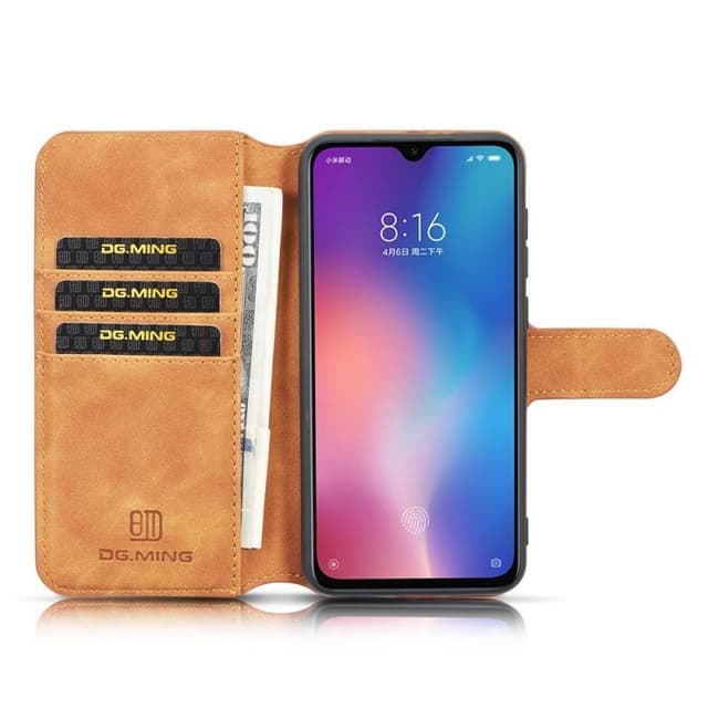 DG-Ming mobilplånbok 3-kort Xiaomi Mi 9 (6.39")  - Brun