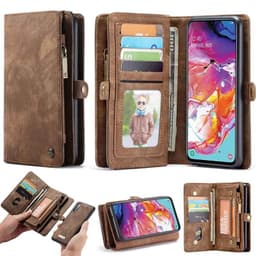 CaseMe Lompakkokotelo 11-kortti Samsung Galaxy A70 (SM-A705F)  - ruske